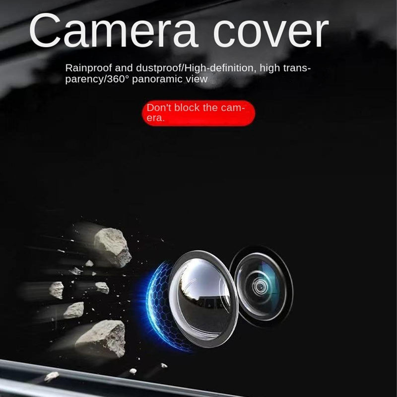 Car Camera Lens Protector, 2-Pack Clear Cover for Front Rear View Backup Cameras, 360° Surround Camera, Universal Fit Anti-Scratch Dustproof Waterproof Rainproof Lens Cap Guard