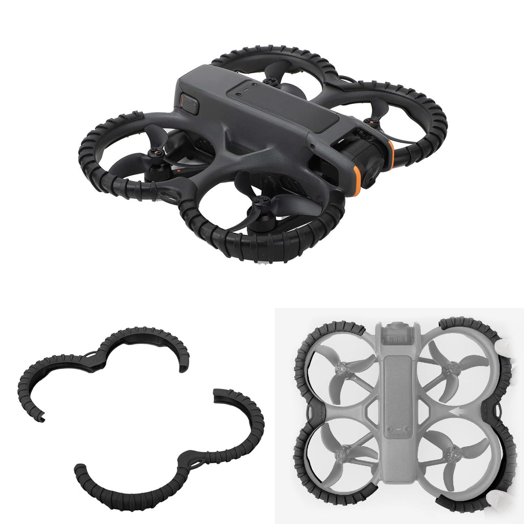 Propeller Guard Protector Accessories for DJI Avata 2, Fly Combo Protective Cover Ring, Prop Bumper Drone Anti-Collision Scratch-proof Protectionopters & Multirotors (Black) Black