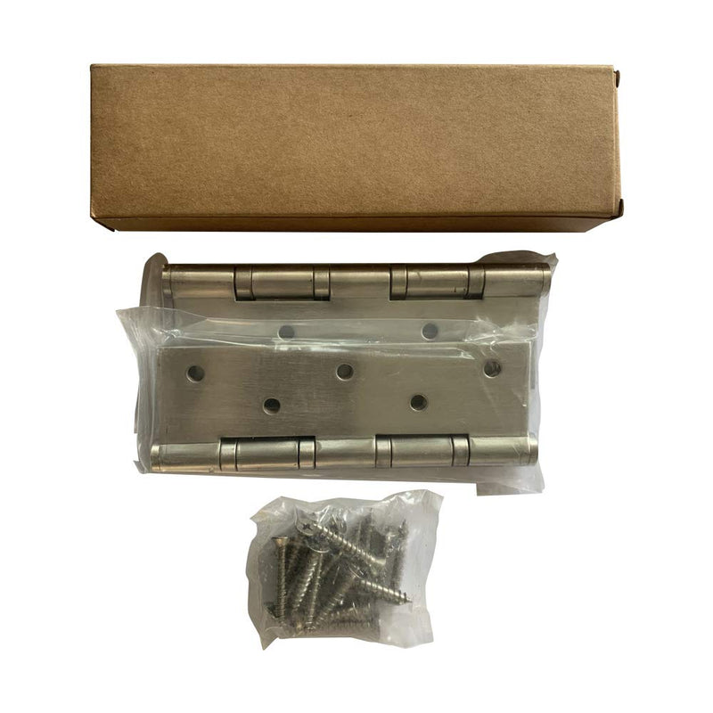Stainless Steel 304 Door Hinges, 5 inch x 3 inch Heavy Duty Ball Bearing Non Removable Pin for Salty Residential Environment Exterior and Interior Doors Swing with Square Corner-2 Pack (2, Silver) 2