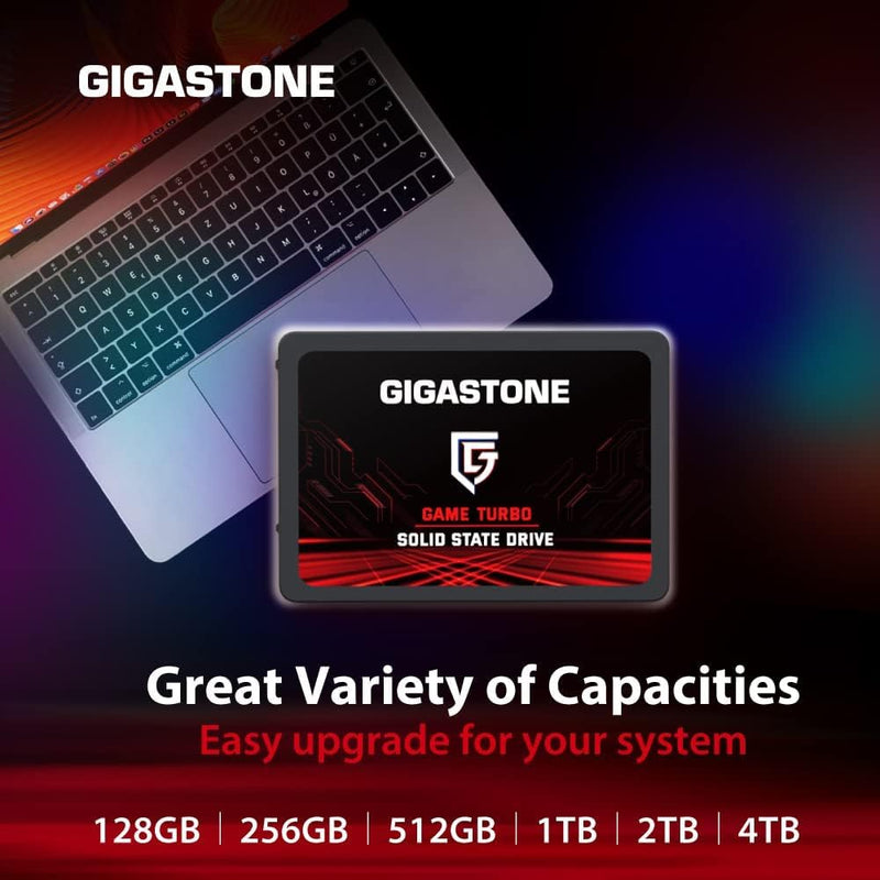 Gigastone SATA SSD 1TB 2.5 inch SSD 550MB/s Upgrade Laptop PC Memory and Storage PS4 HDD Replacement 2.5" Internal Solid State Hard Drives SATA III SLC Cache 3D NAND Game Turbo Performance