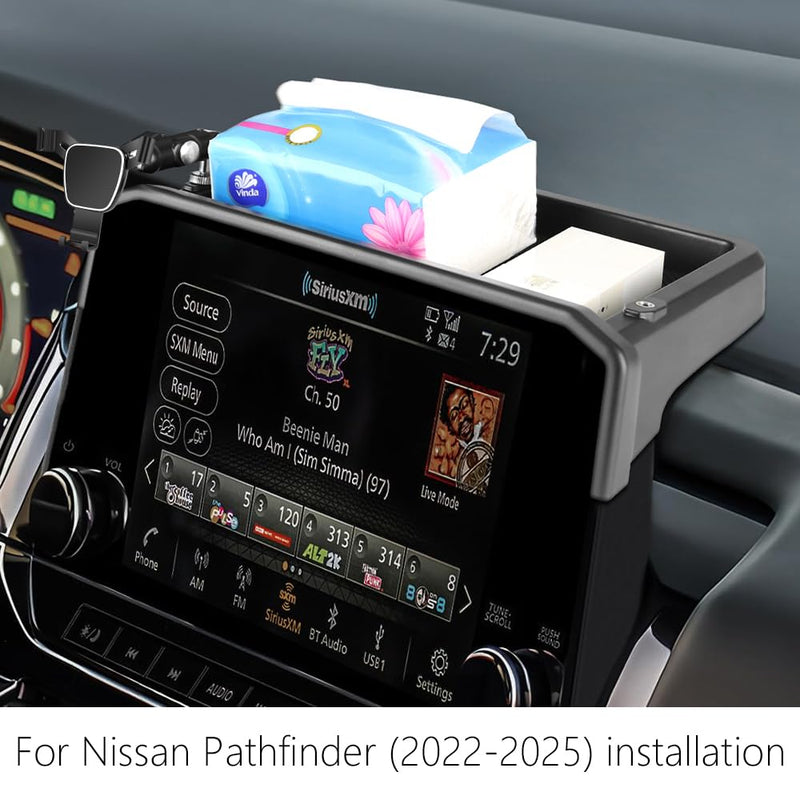 Car Phone Holder Center Console Organizer for Nissan Pathfinder 2022 2023 2024 2025 【Not Fit 2026】 Auto Accessories Navigation Bracket Interior Decoration Screen Mobile Cell Phone Mount case Holder Box for Pathfinder 2022-2025