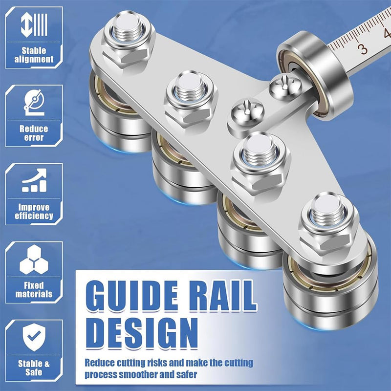Circular Saw Guide Rail, Positioning Calipers for Circular Saw, Stainless Steel Rip Cut Circular Saw Guide, Adjustable Guide Rail for Woodworking Positioning Cutting (Four axis 50cm) Four axis 50cm
