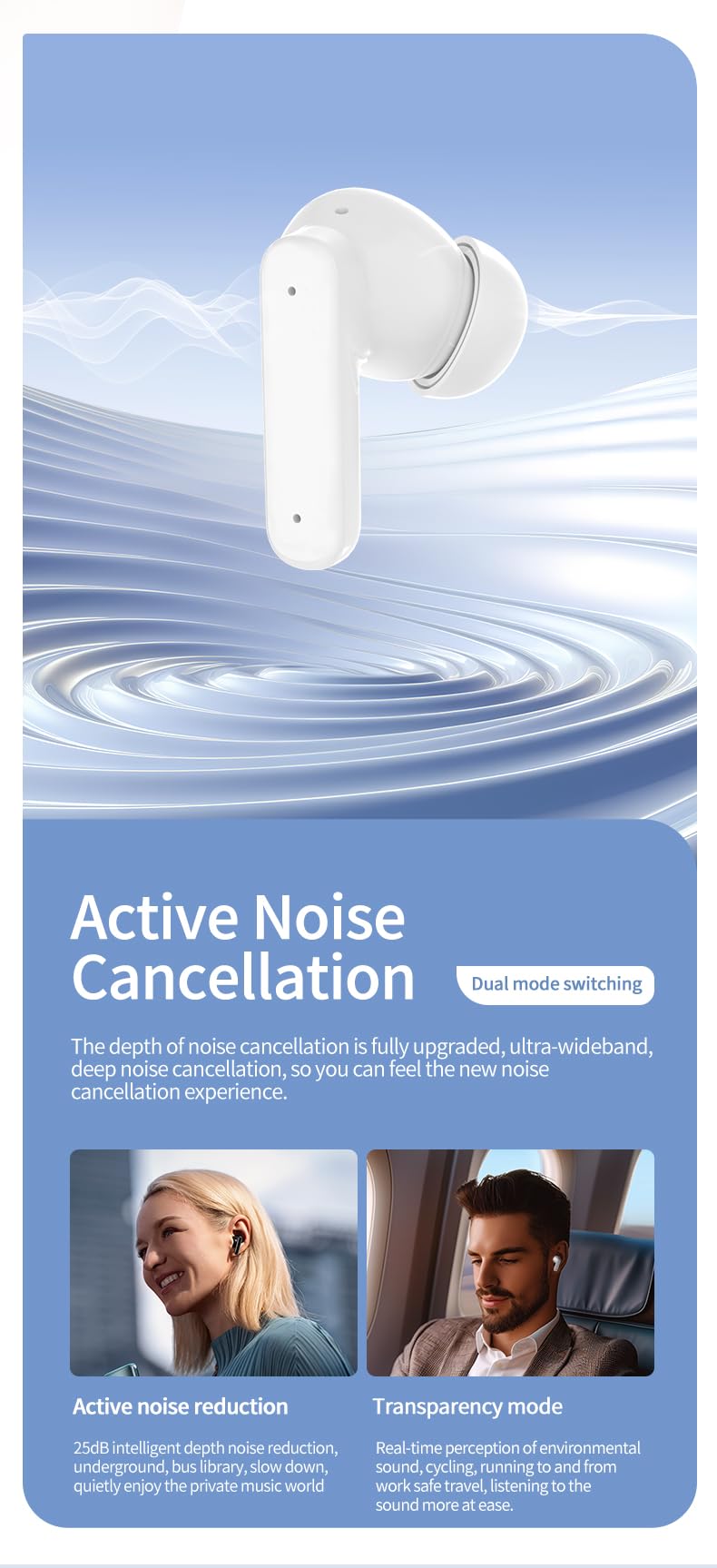 Equipped with a Full-Color LCD Touchscreen on its case, These Earbuds Create a self-contained Command Center. with a Simple tap, You can Handle Music, Calls, Noise Cancellation, and Battery Checks