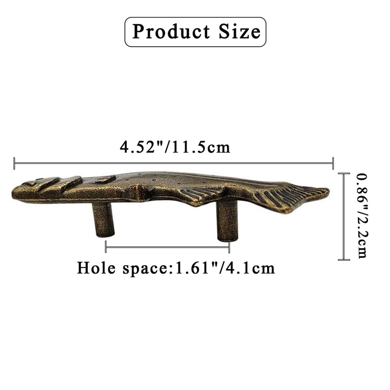 brandname 5Pcs Cabinet Handles, Fish Shape Cabinet Knobs, Creative Drawer Pulls, Double Hole Handle for Home Kitchen Dresser Closet Cupboard Wardrobes Door, Furniture Hardware Decoration