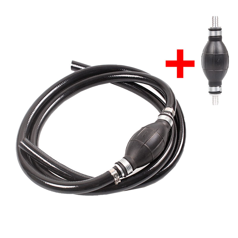 Fuel Line Assembly,3/8in Nylon Braided Marine Fuel Hose Line Assembly with Primer Bulb for Marine Outboard Boat Motor RVs Tractors and Caravans,6FT 3/8