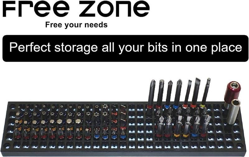 Free Zone Bit Organizer Set (Green) – 158-Hole Bit Storage – 1/4" Hex Bits & Drive Bits Adapter Storage – Toolbox Storage (Tools Not Included) Green