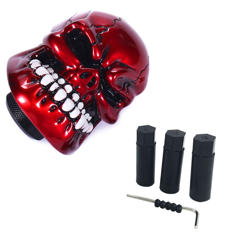 Skull Shift Knob Transmissions Gear Shifter Stick Handle Shifting Lever Fit Most Manual Automatic Cars Truck SUV (Red) Red
