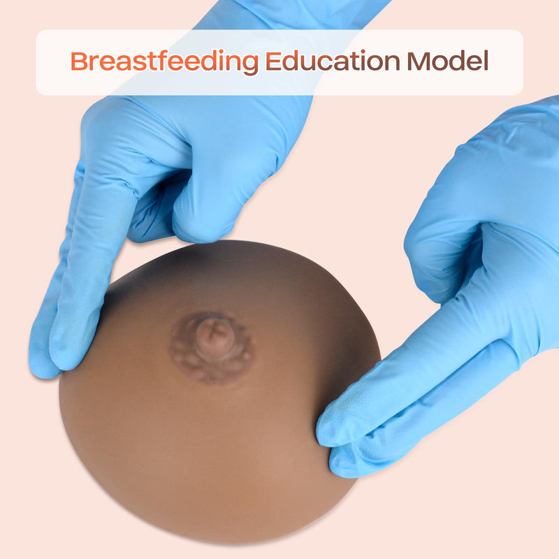 SimCoach Lactation Breast Model, Artificial Breast for Breastfeeding, Silicone Breast Model for Education, Lactating Teaching Tool, Nursing Training, Black