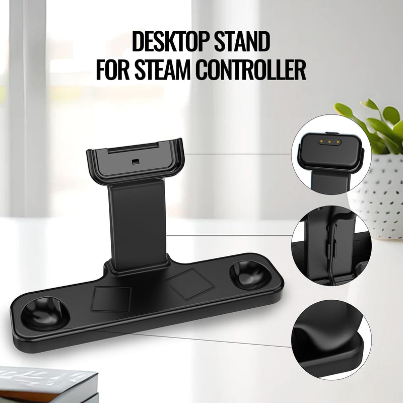 Desktop Charing Stand for Steam Controller 2 (2026) | Steam Controller 2 Holder Base,Cable Management,Puck Support and Anti-Slip Silicone Pad