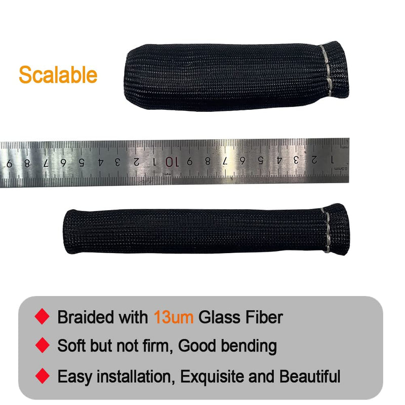 2500° Spark Plug Wire Heat Shield 8 PCS Spark Plug Heat Sleeve 6 Inches Spark Plug Wire Boots Protection Insulator Cover Wrap for LS1 / LS2 Sbc BBC 350 454 Car Truck, Black