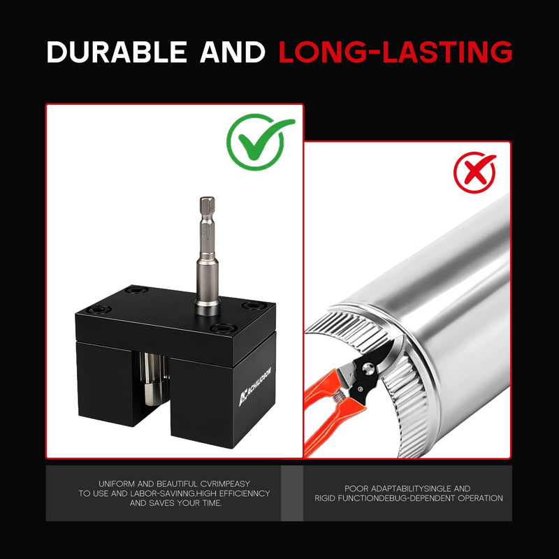 C5A2 Impact Power Assisted Crimper HVAC Crimping Tool - Shank Pipe Crimping Machine, Stainless Steel Pipe Fitting Splicing Tool for Sheet Metal Crimp