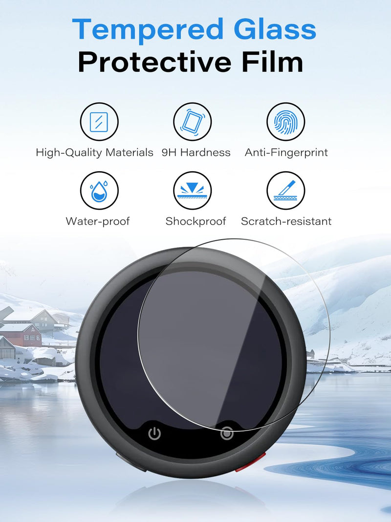 3 Pack Screen Protector for Insta360 Mic Pro Transmitter, 9H Hardness Tempered Glass,Bubble Free,Anti-Scratch,HD Clarity, Case Friendly