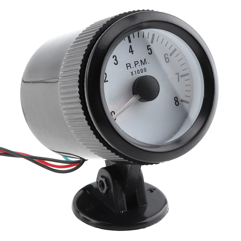 Tachometer Gauge, 2" 52mm 12V Blue LED 0-8000RPM Tachometer Tach Gauge Meter with Sensor for Car/Boat/Truck/ATV