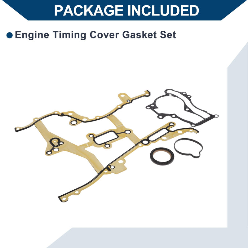 Engine Timing Cover Gasket Set TCS46156 for Chevrolet Cruze 2011-2015 Chain Case Cover Gasket Long-lasting Sealing Rubber,Metal 1 Set Yellow,Black