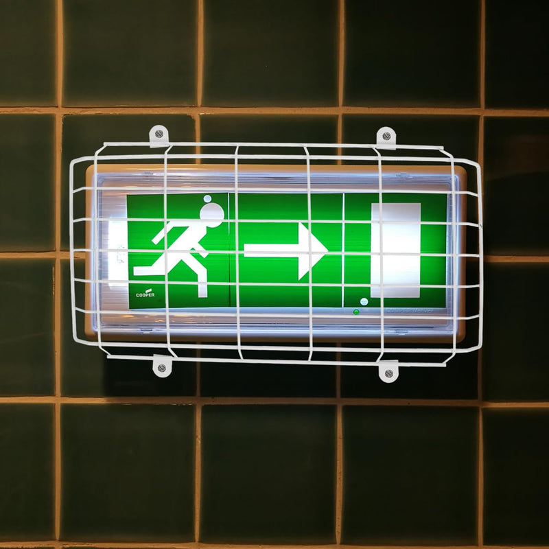 Wire Guard for Emergency Light, Exit Sign Damage Stopper Metal Wire Guard Exit Sign Damage Cage Light Protective Cover for or Emergency