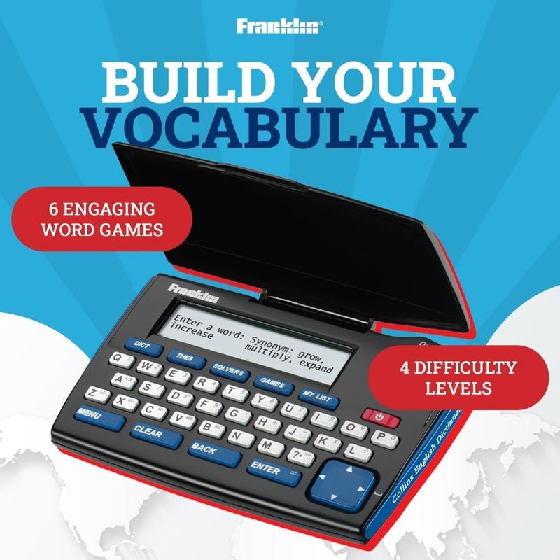  [AUSTRALIA] - Franklin Collins English Digital Dictionary Express Edition - Electronic Dictionary, Your Language Companion with Thesaurus, Games & Converters - Dictionary with Synonyms and Antonyms