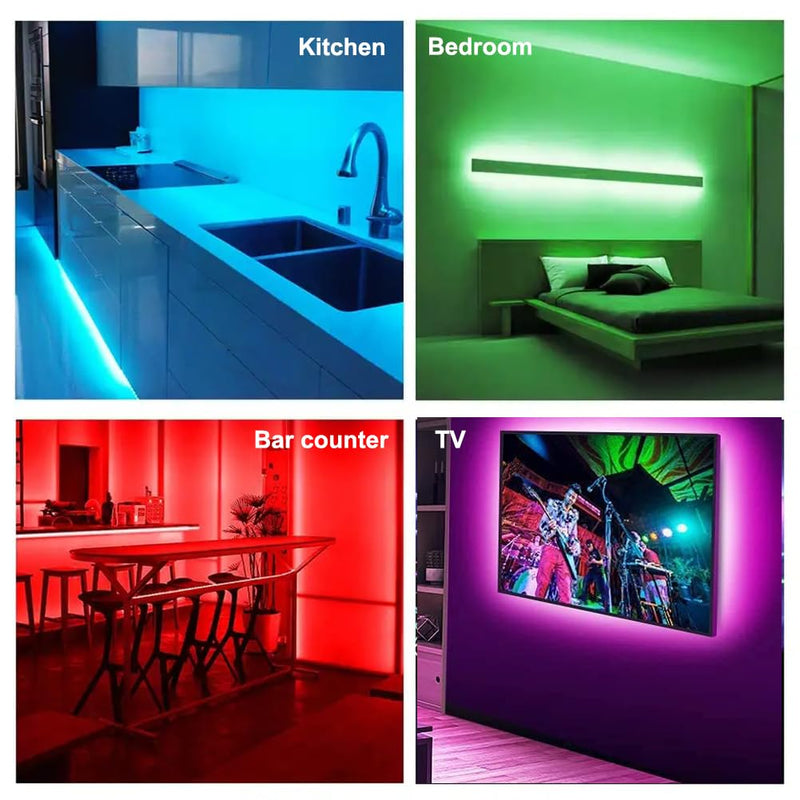 Under Cabinet Lighting Kit, Dimmable Under Counter Lights, RF Remote 20 Inch LED Light Bar, Remote Linkable RGB Lights Work with Alexa, Smart Lamps for Kitchen, Desk, Workbench, Shelf (1 Pack) 1 Pack Kit