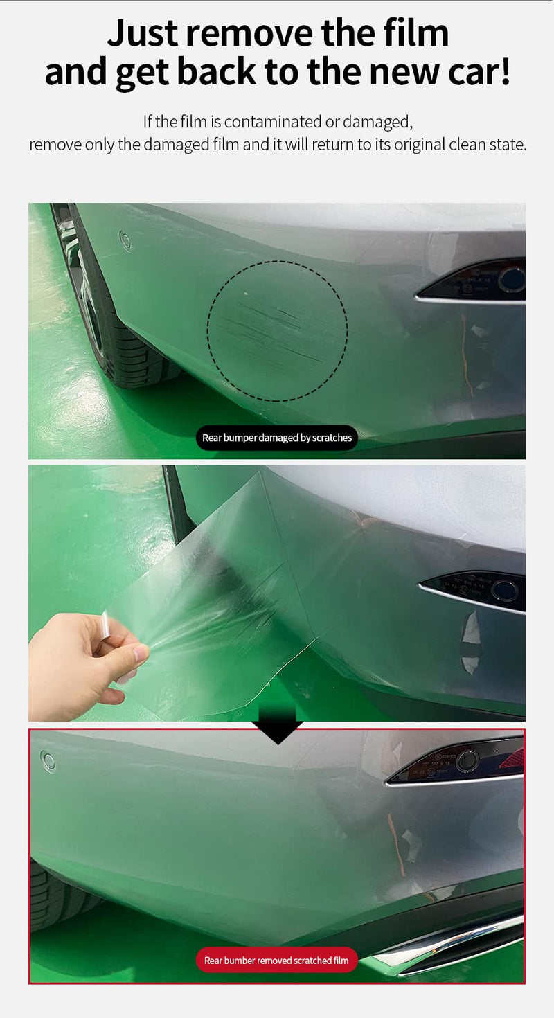 [4pcs in 1set] skoko Tesla Model Y/Model 3 Highland Door Handle & Around Scratch Guard PPF Film, Transparent Color, Sticker, Attachments Included, Wrap, Made in Republic of Korea