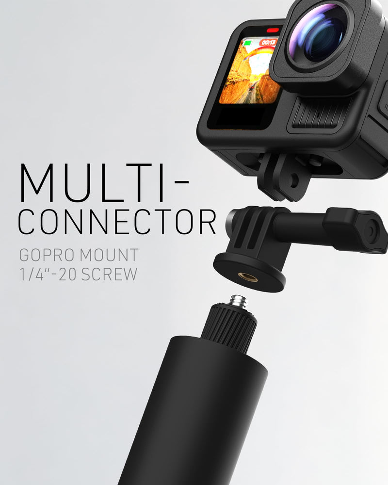 65'' Invisible Selfie Stick Tripod for Insta360 X5/X4/X3/GO 3s/Ace Pro 2/X2 | Auto Pop Open Action Camera Tripod | 2-in-1 Extendable Rod for Luna Ultra/DJI Osmo Pocket 3/4/360/Action 5/4, for GoPro 13/12