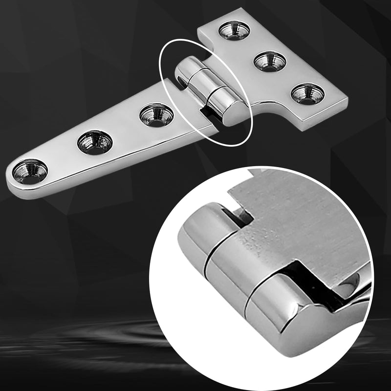 316 Stainless Steel T Hinges Marine Grade 4'' x 2" Heavy Duty Boat Hatch Hinge (100 mm X 54 mm) 4 Pack Casting Cabinet Hardware Door Hinge with Screws 4'' x 2" 4 Pack