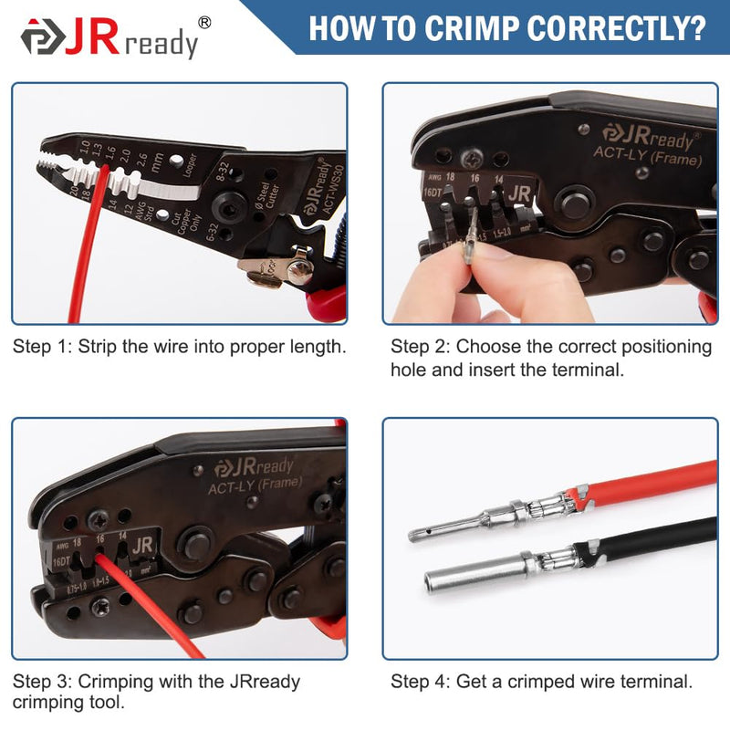 JRready ST6441 Deutsch Contact Kit, Deutsch Stamped Pin, Open Barrel Contacts Kit Size 12 16 20 Male Pins and Female Sockets Support Wire Guage 22-12AWG for DTP, DT, DTM Series Connectors 180pcs 12# 20pairs+ 16# 40pairs+ 20# 30pairs