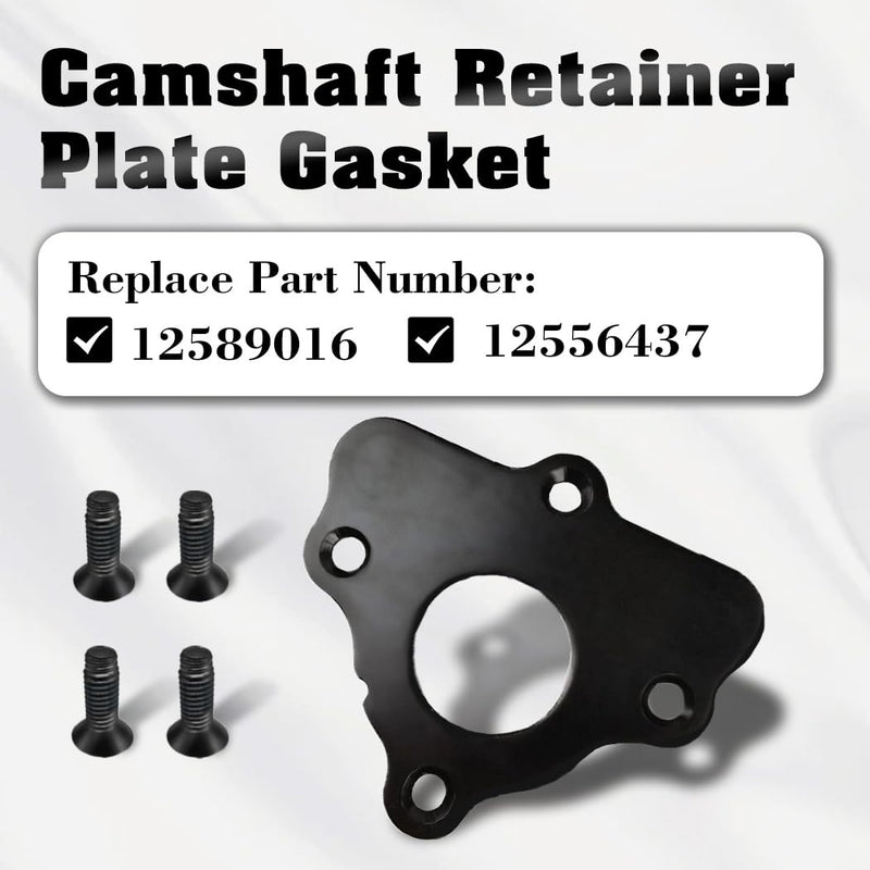 LS Camshaft Retainer Plate Gasket Bolt Kit for GM LS1 LS2 LS3 4.8L 5.3L 6.0L 6.2L Vortec Corvette Gen III IV V Engines, for Chevrolet GMC LS Cam Thrust Retaining Plate, Replace 12589016 11561455