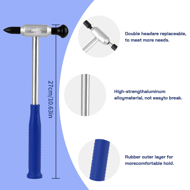 Super PDR Auto Body Hammer Tools Set - Aluminum Dent Hammer, Body Repair Dent Removal Tools, Paintless Dent Repair Hammer with 15Pcs Head The Head for Auto Body DIY Dent Fix