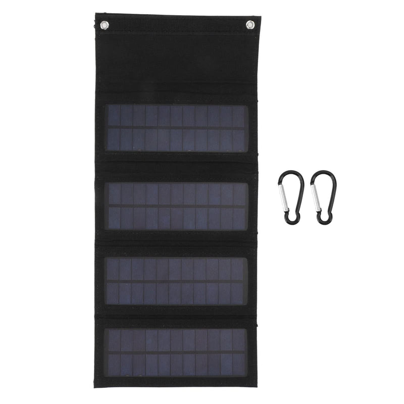 40w Foldable Solar Panel Charger, 4 Fold Charging Bag for Emergency Charging Outdoor Camping Hiking Phone Charger (Black) Black