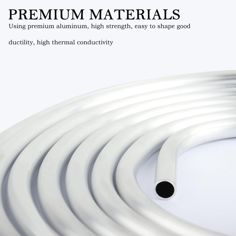 OD 5/16" Fuel Line Aluminum Tubing,16Ft 5/16" Steel Fuel Line for Hard Metal Fuels Lines/Gas Lines Replacement,Cuttable Car Accessories for Fuel/Transmission Systems (5/16" OD - 16FT) 5/16" OD - 16FT