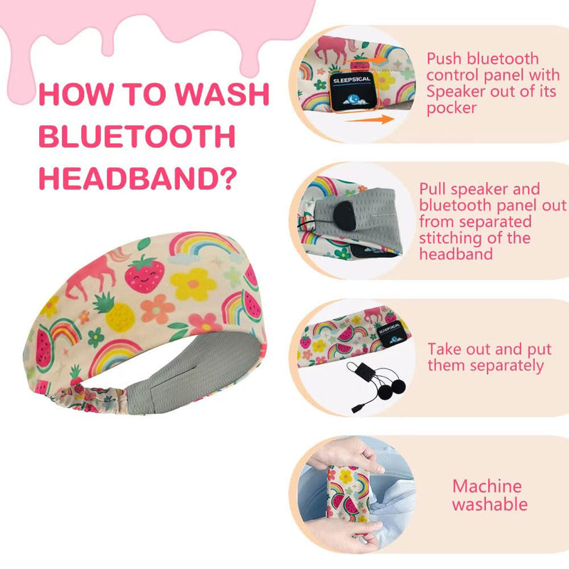 Kids Bluetooth 5.4 Headband Headphones, Adjustable Toddler Sports Headband Earphones with Mic, Soft Wireless Sleep Headphones for Baby Kids Travel Plane School Tablet Workout(Pink) Pink