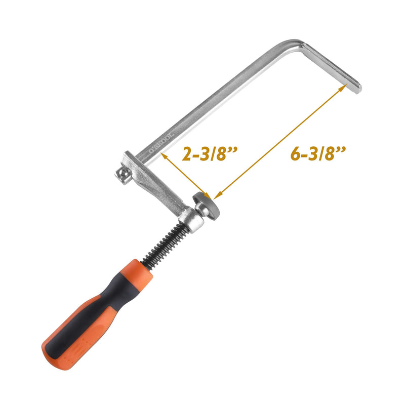 O'SKOOL Track F Clamp for 3/8" x 3/4" Double Cut Profile T Track, 6" Opening, 2-3/8" Throat, TTK020