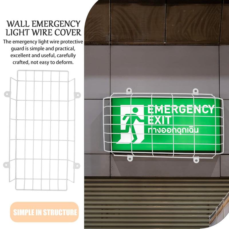 Wire Guard for Emergency Light, Exit Sign Damage Stopper Metal Wire Guard Exit Sign Damage Cage Light Protective Cover for or Emergency