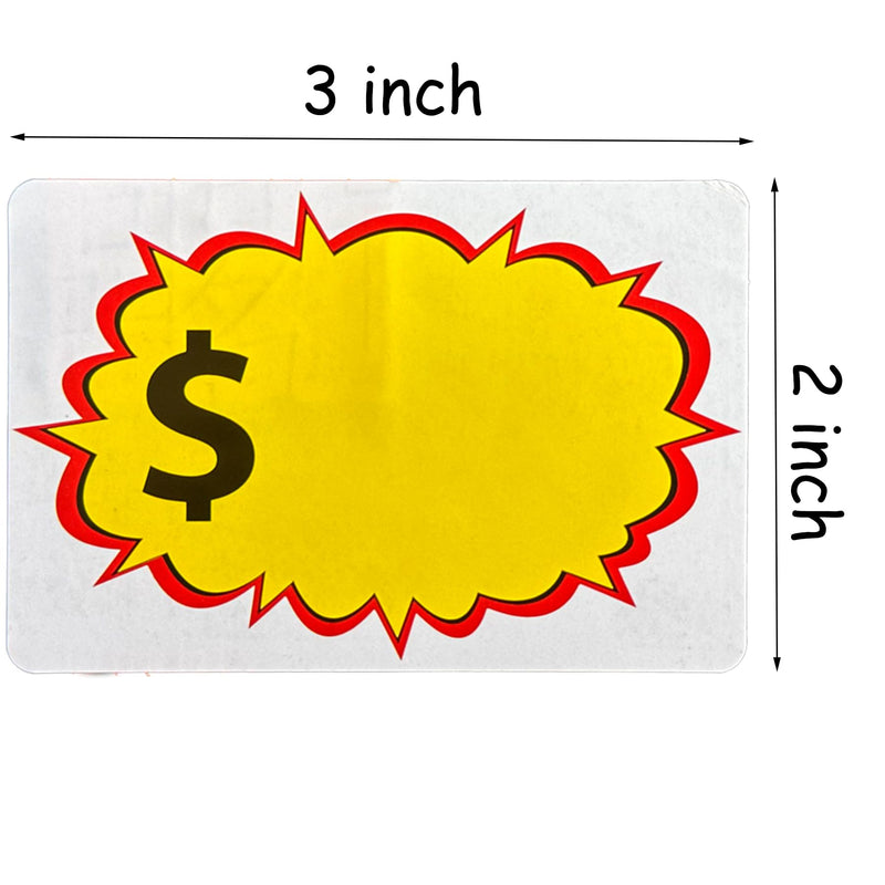 FuraHa Garage Sale Stickers, 500 Pcs Yellow Starburst Price Stickers, Vinyl, Contemporary Style, Adults, Spring to Winter