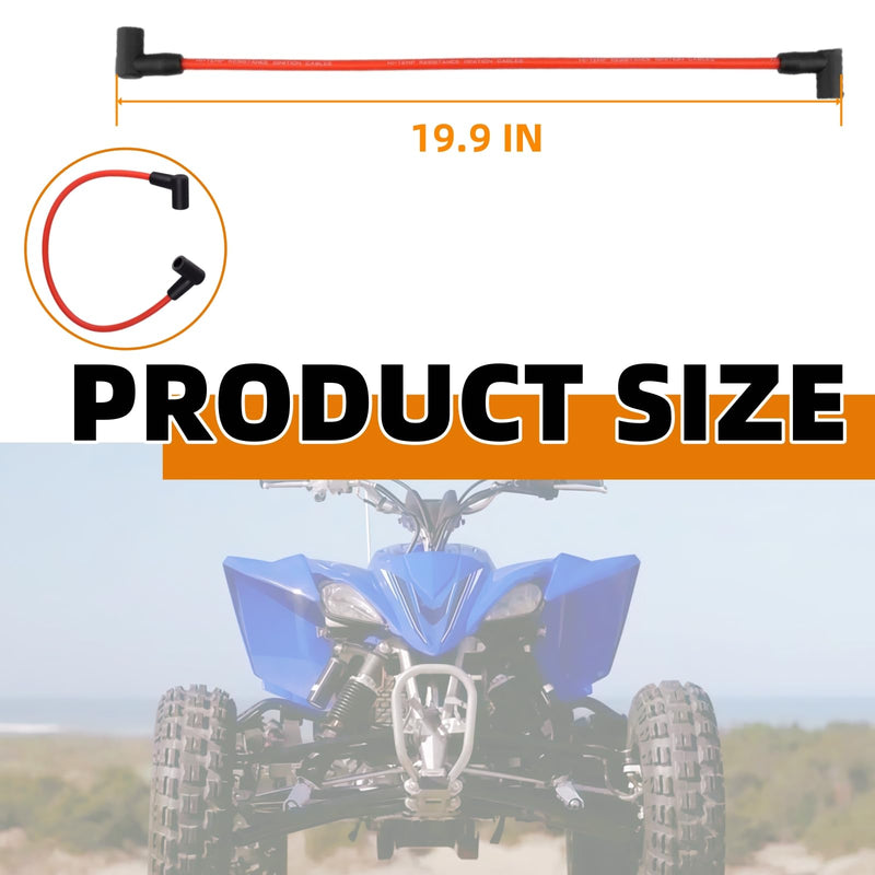 84059 Ignition Coil Wire, 18" 8.5mm Red 90° Boots High-Performance Coil to Spark Plug Cable, Compatible with HEI Style Terminal, Fit for Blaster 2 Coil