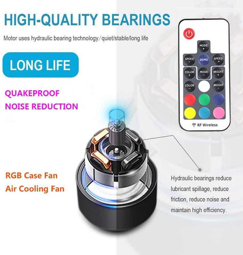 WFPOWER Wireless IR Remote Control 24 keys PS4 Cooling Fan RGB USB LED Cooler Thermal Fan Pad Stand for PC Case CPU Cooler Computer Gaming PS4 Playstation 4 Consoles Laptop Notebook XBOX One Radiators