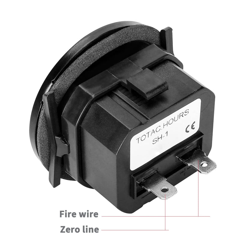 Mechanical Hour Meter Round 2" Quartz Engine Hour Timer Gauge for Air Compressor House Generator Tiller Chipper Truck AC 120V 220V 230V 240V