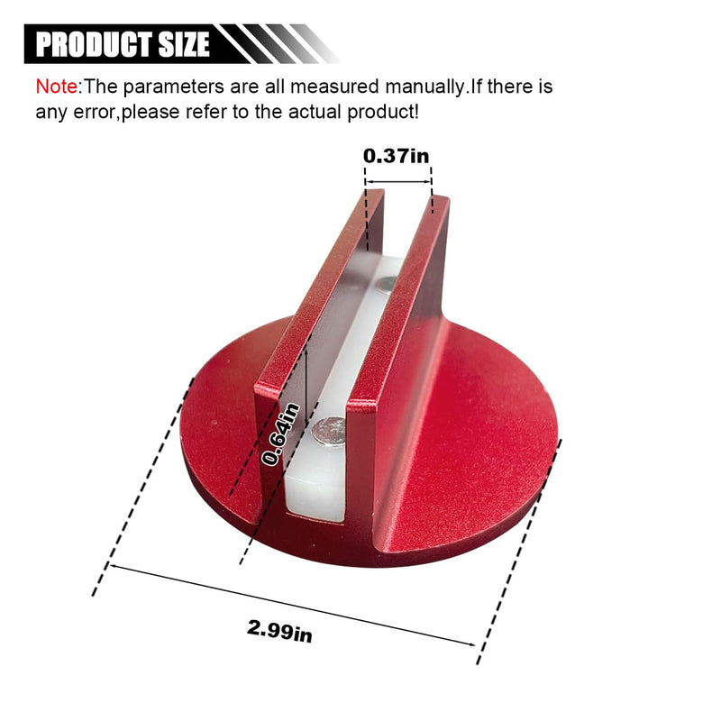 Universal Magnetic Jack Pad, 0.37" Slotted Aluminum Grooved Jack Puck Pinch, Pinch Weld Frame Rail Adapter with Large Slotted for Most Cars (Red) Red