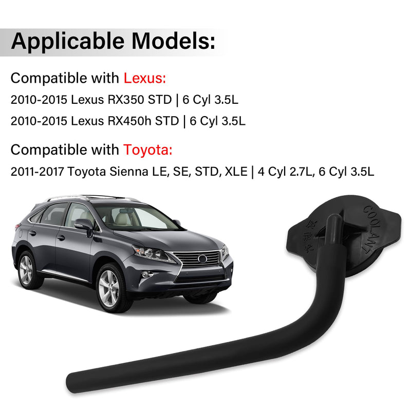 16405-0P040 Coolant Reservoir Cap, Compatible with 2011-2017 Toyota Sienna, 2010-2015 Lexus RX350 RX450h Replaces 16405-31070