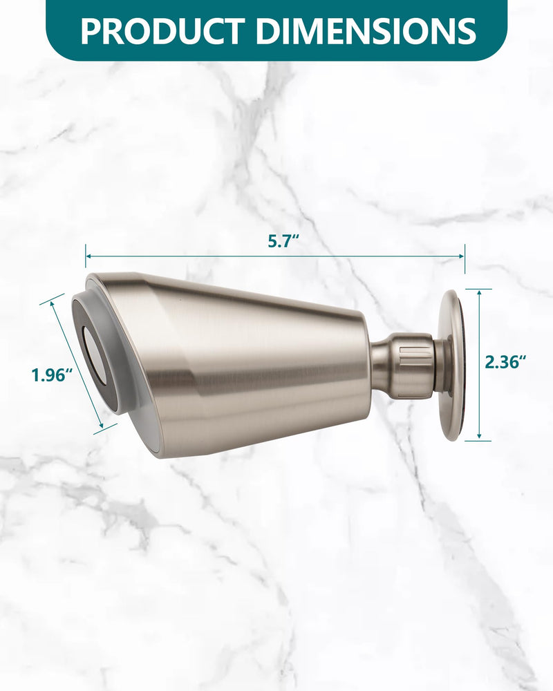 Adjustable Shower Holder Remote Dock Compatible with Moen Magnetic Handheld Showerhead - 3M VBH Adhesive Tape for Strong Hold, No Drill, Any Height Use, Brushed Nickel