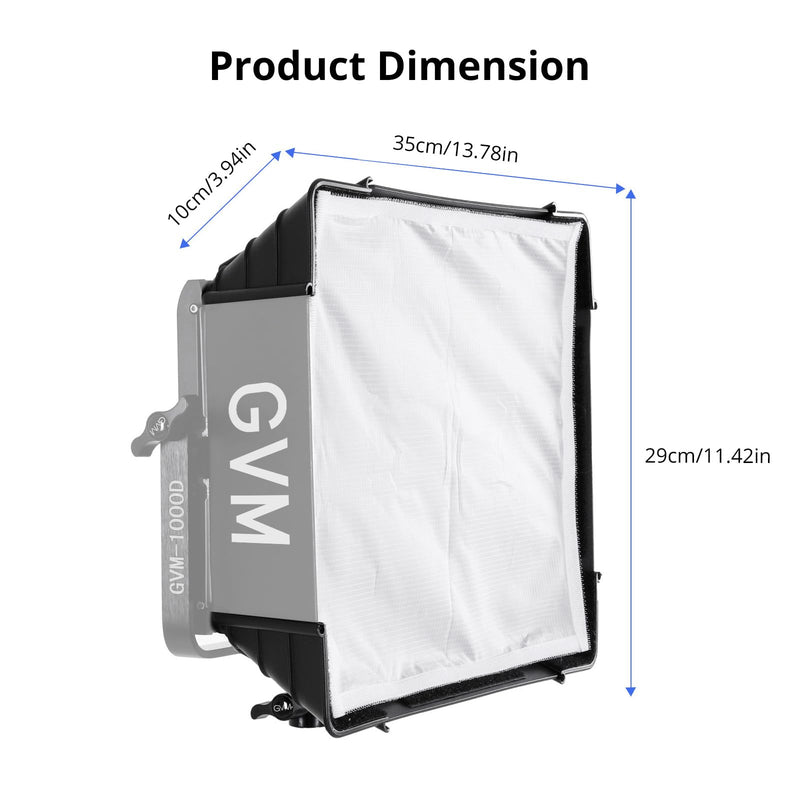 GVM Foldable Softbox with Diffusers/Honeycomb Grid, 2 Packs Softbox Lighting Kit Compatible with GVM 680RS/880RS/1000D RGB Video Light for YouTube/Portrait Photography/Product Shoots/Live Streaming