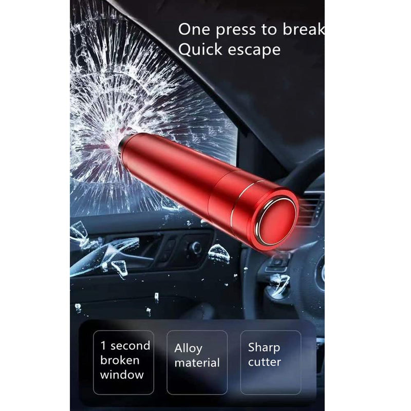 HHXS 2 Pack Car Safety Hammer Emergency Escape Tool One Second Window Breaker Seatbelt Cutter Car Glass Breaker Life-Saving Emergency Artifact-(Red+Black) Red+Black