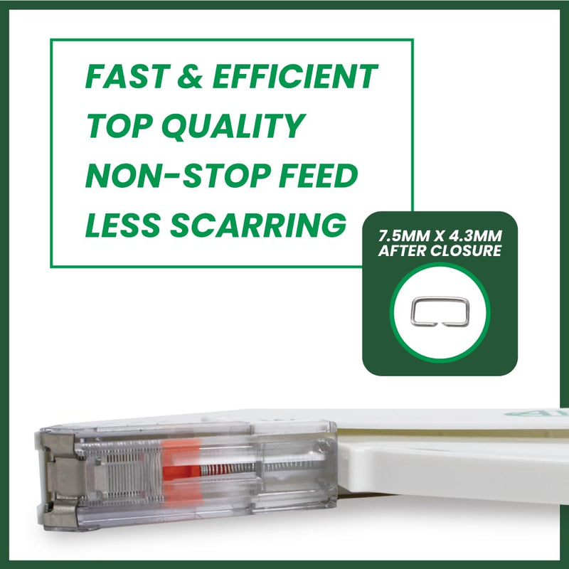 AHS Sterile Skin Stapler, 35 Wide Preloaded Staples, Vet and Medical First Aid Use, for External Use