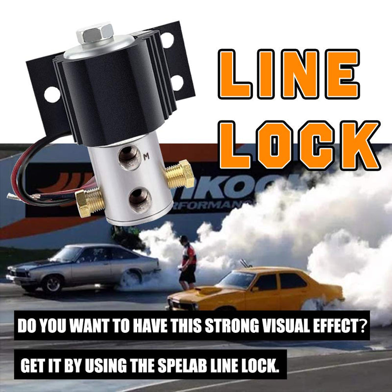 SPELAB Brake Line Lock Universal Launch Control Electric Solenoid Kit Hill Holder Black