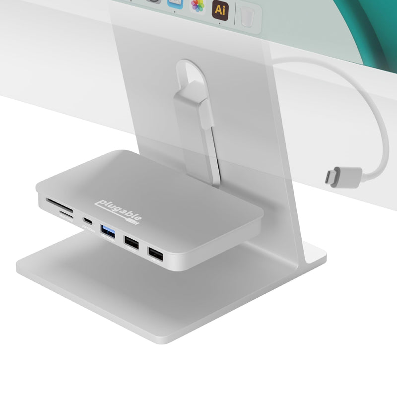 Plugable USB C Hub for iMac 24 Inch 2021 and 2023, 6-in-1 iMac USB Hub Multiport Adapter with 10Gbps USB-C and USB 3.0, 2X USB 2.0, microSD & SD Card Reader, Not for 2020 and Earlier iMacs (AD-6IN1)