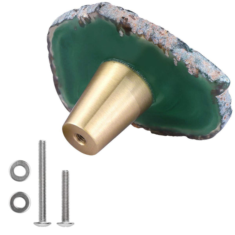 Rockcloud Pack of 4 Agate Slice Cabinet Drawer Knobs Cupboard Dresser Door Pull Home Decorative Furniture Hardware, Green