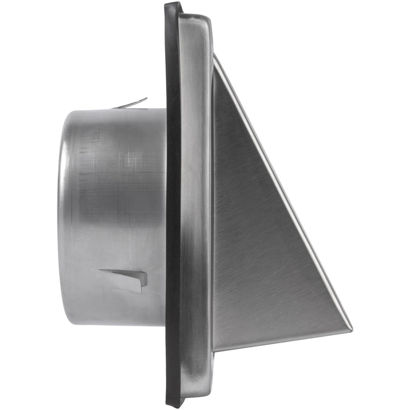  [AUSTRALIA] - Vent Systems 4 Inch Stainless Steel Dryer Vent Cover - Wall Vent Mounted Vent Hood with Backdraft Damper - Exhaust Air Ventilation Guard - HVAC Ducting Grille - Bathroom, Kitchen, Attic, Garage Rain Hood