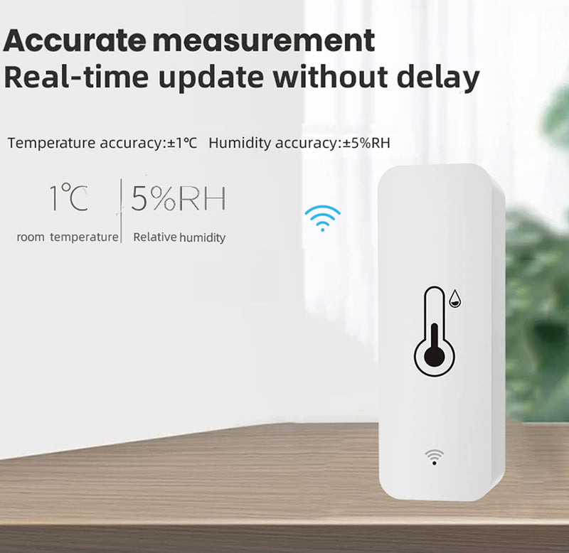 4-Pack WiFi Temperature Humidity Sensor: Wireless Temperature Humidity Monitor with App Alert, Free Data Storage Export, Smart Indoor Thermometer Hygrometer Compatible with Alexa Google Assistant 4-Pack