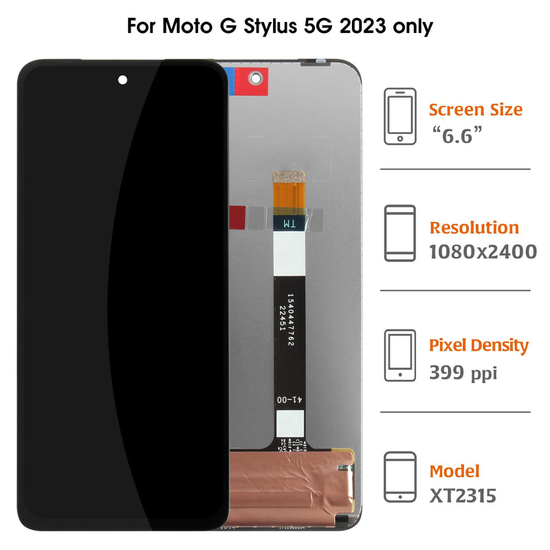 for Motorola Moto G Stylus 5G 2023 6.6" LCD Screen Replacement LCD Display Touch Digitizer Screen Assembly XT2315-1 with Repair Tools(Not for G Stylus 4G 2023)