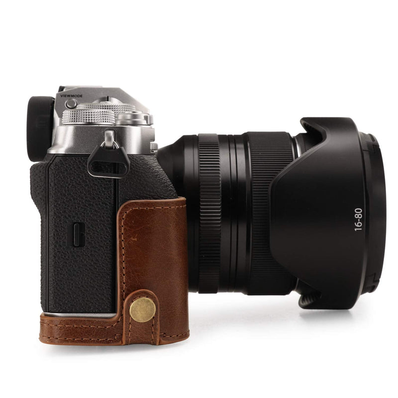 MegaGear MG1922 Ever Ready Genuine Leather Camera Case Compatible With Fujifilm X-T4 (Xf16-80MM) - Brown One Size