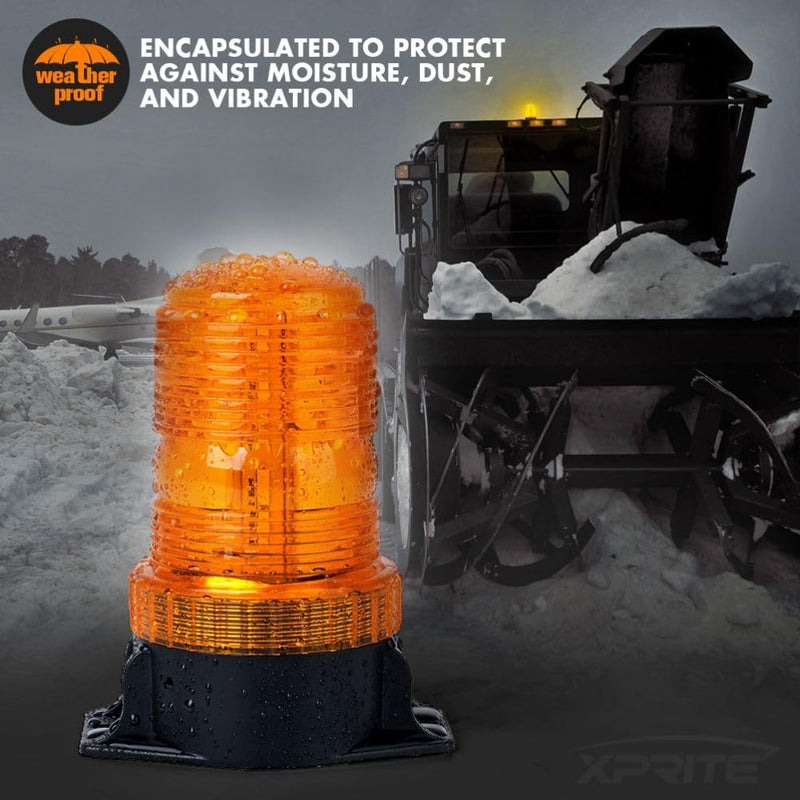 Xprite 30 LED Amber Forklift Beacon Strobe Light Safety Warning Flashing Lights for 10-110V Mower, ATV, Trucks, Tractor, Golf Carts, UTV, Cars, Bus 1 PC